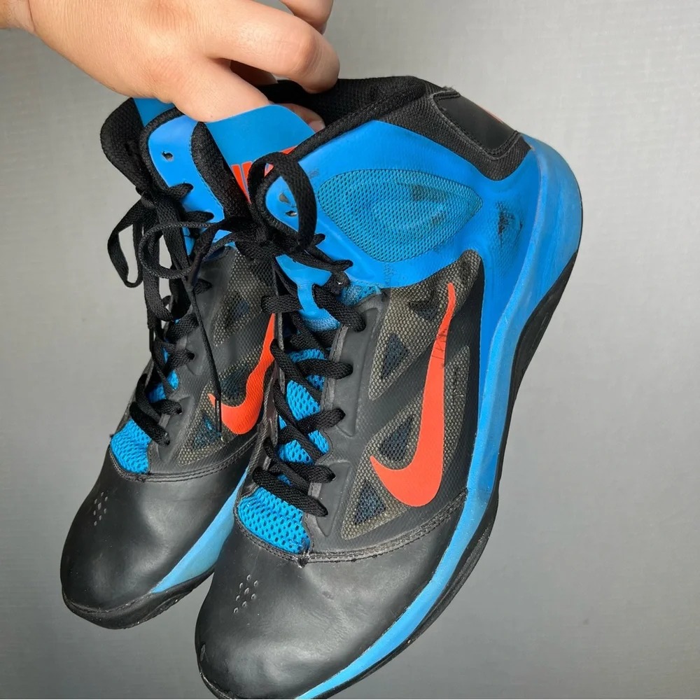 Nike‎ Dual Fusion BB II Black/Blue/Orange Mens Basketball Shoes